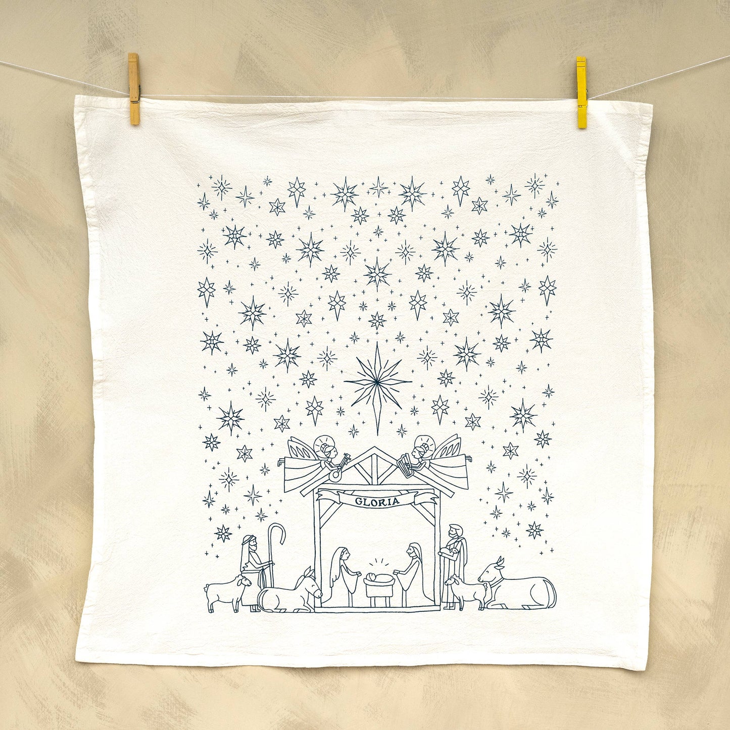 Nativity Christmas Tea Towel
