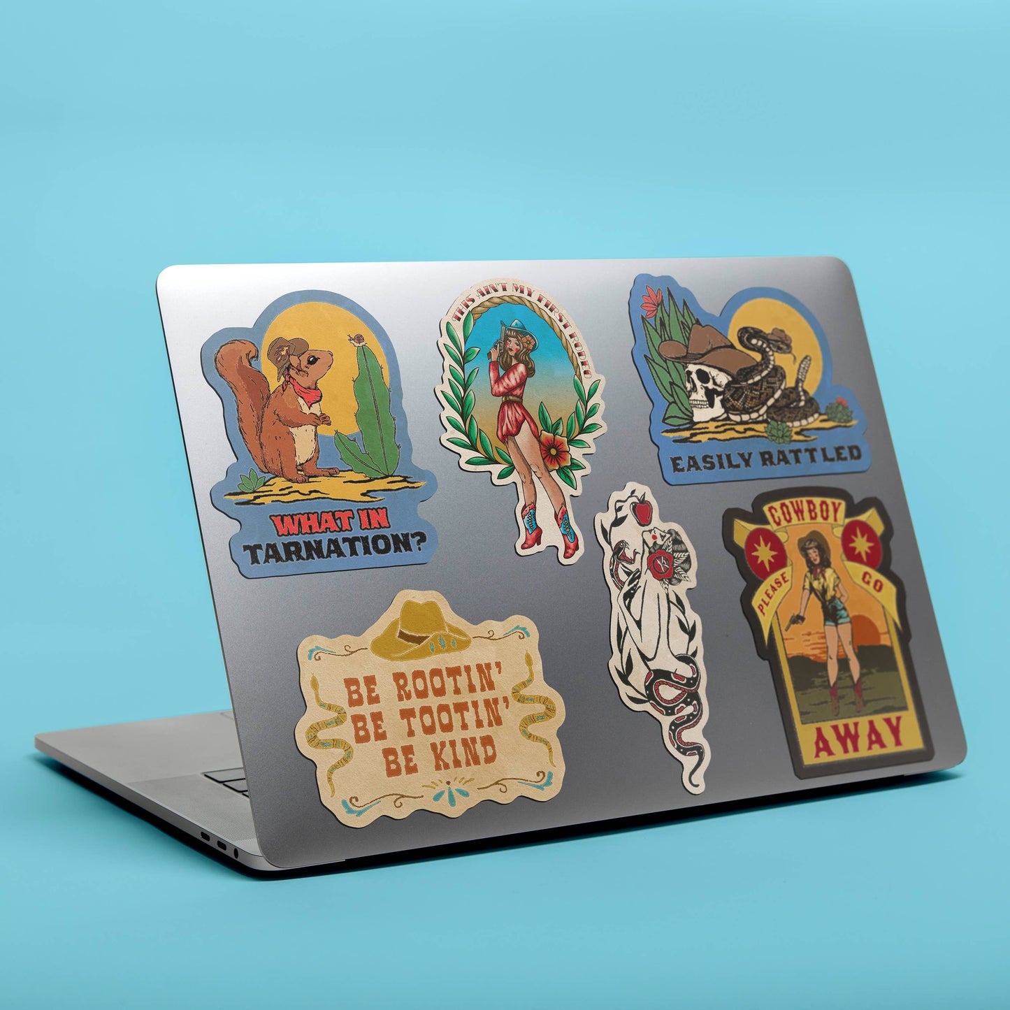 Let's Cut A Rug, Cowboy Lizard and Frog Hoedown Sticker