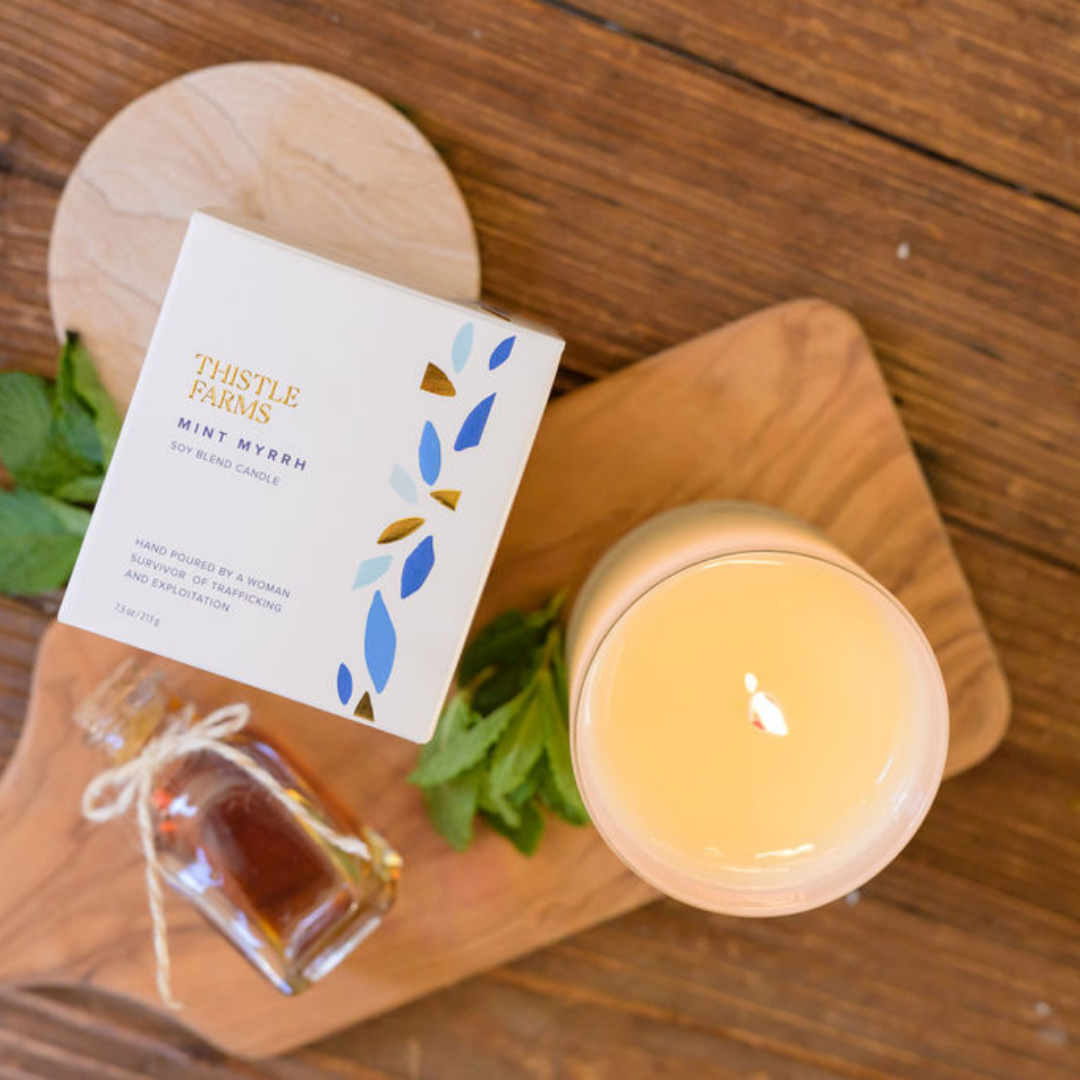 Mint Myrrh Holiday Candle | Peppermint Orange Balsam