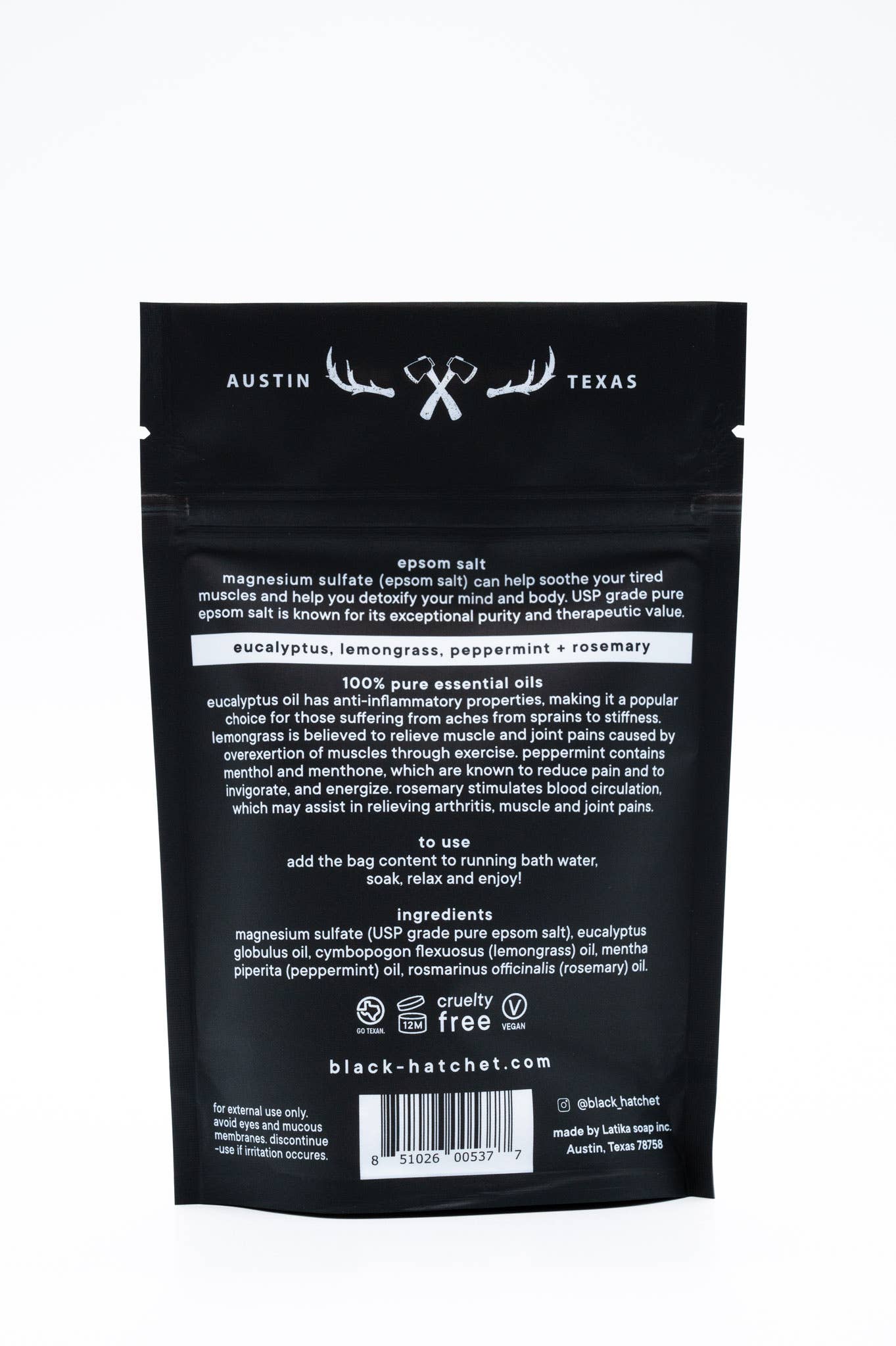 Black Hatchet Muscle Bath Salt ⚫ Gift for Men