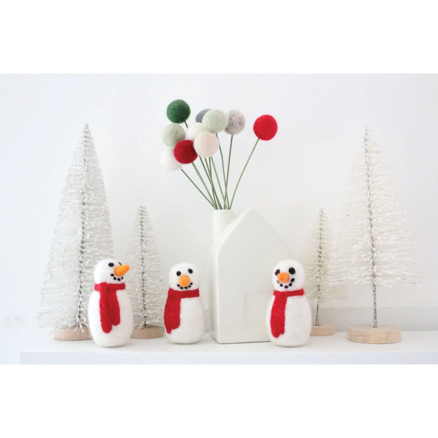 Felt Snowman with Red Scarf