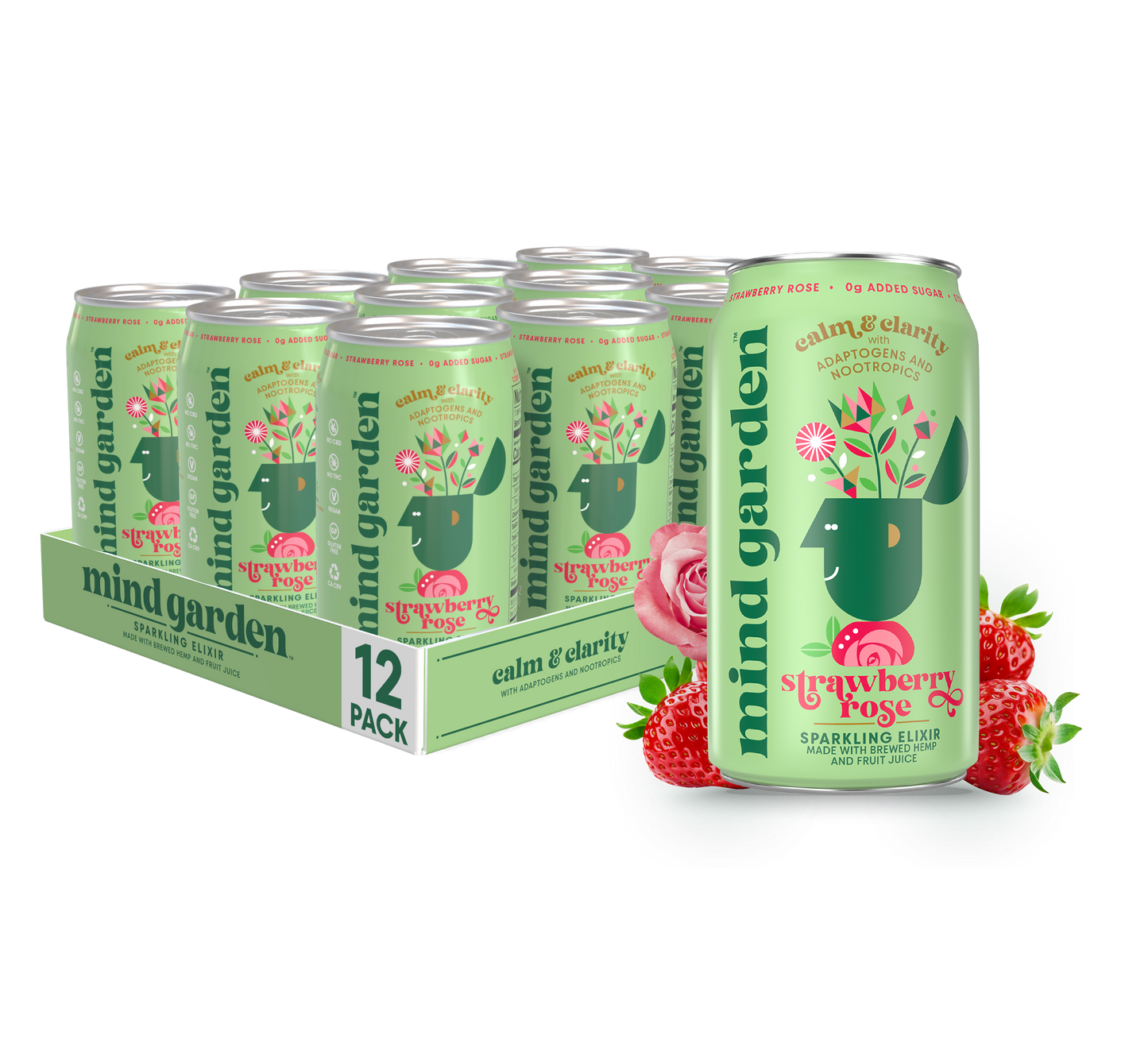 Mind Garden Adaptogen Strawberry Rose Drink