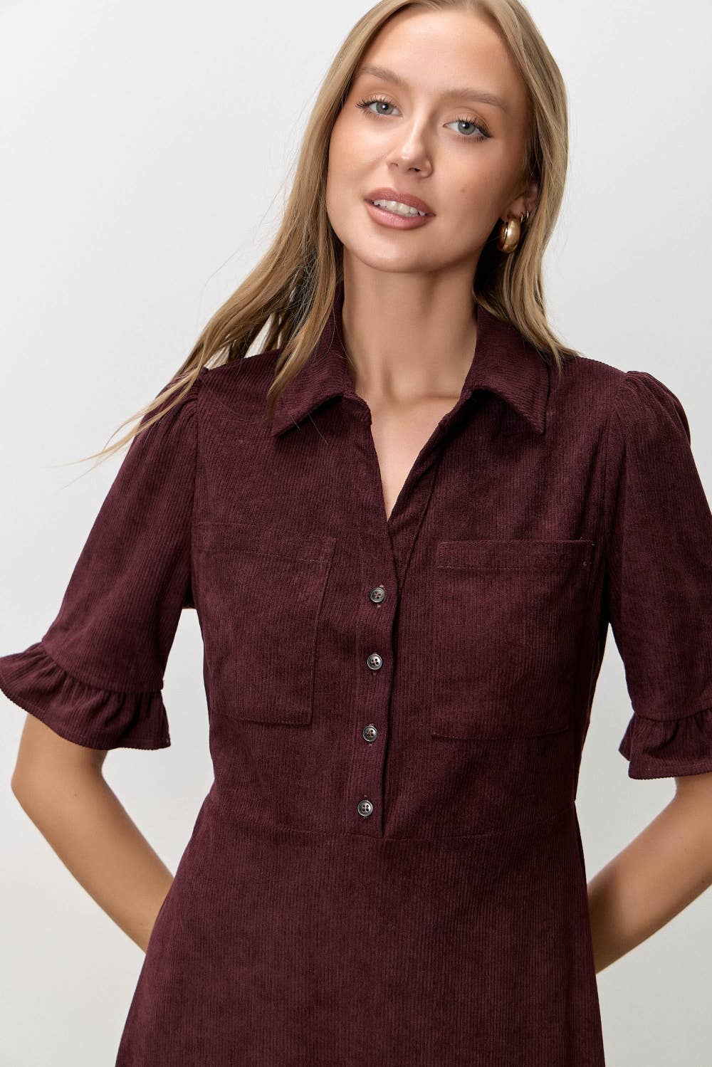 CORDUROY MIDI DRESS