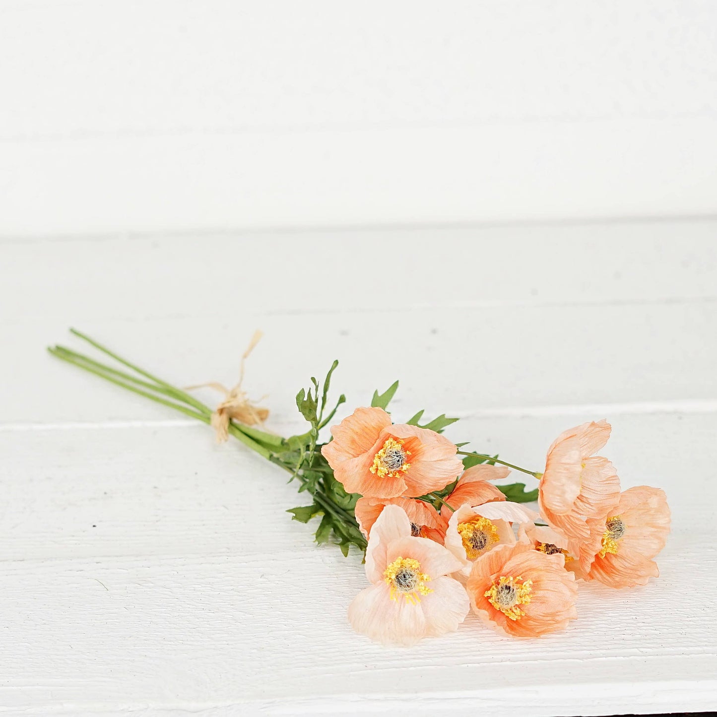 35351- 16inL Wrinkle Poppy Bush-Peach-