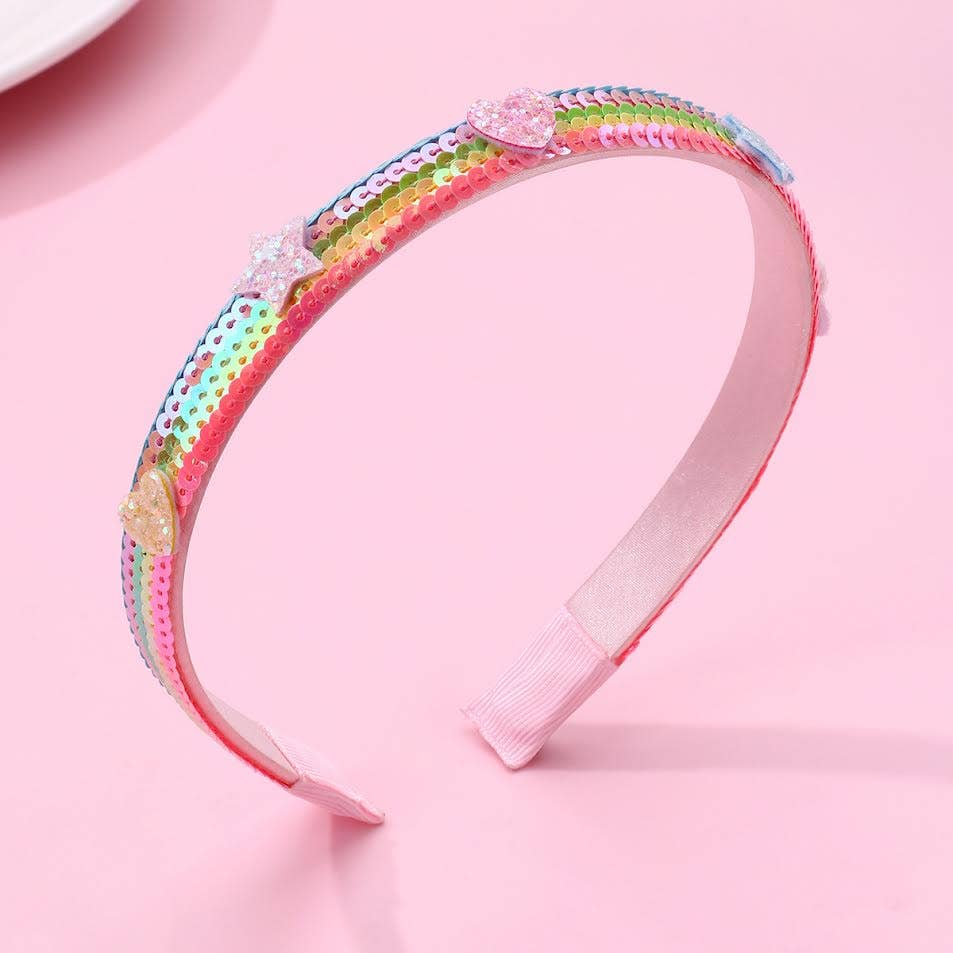 Sequin Headband - Rainbow Run