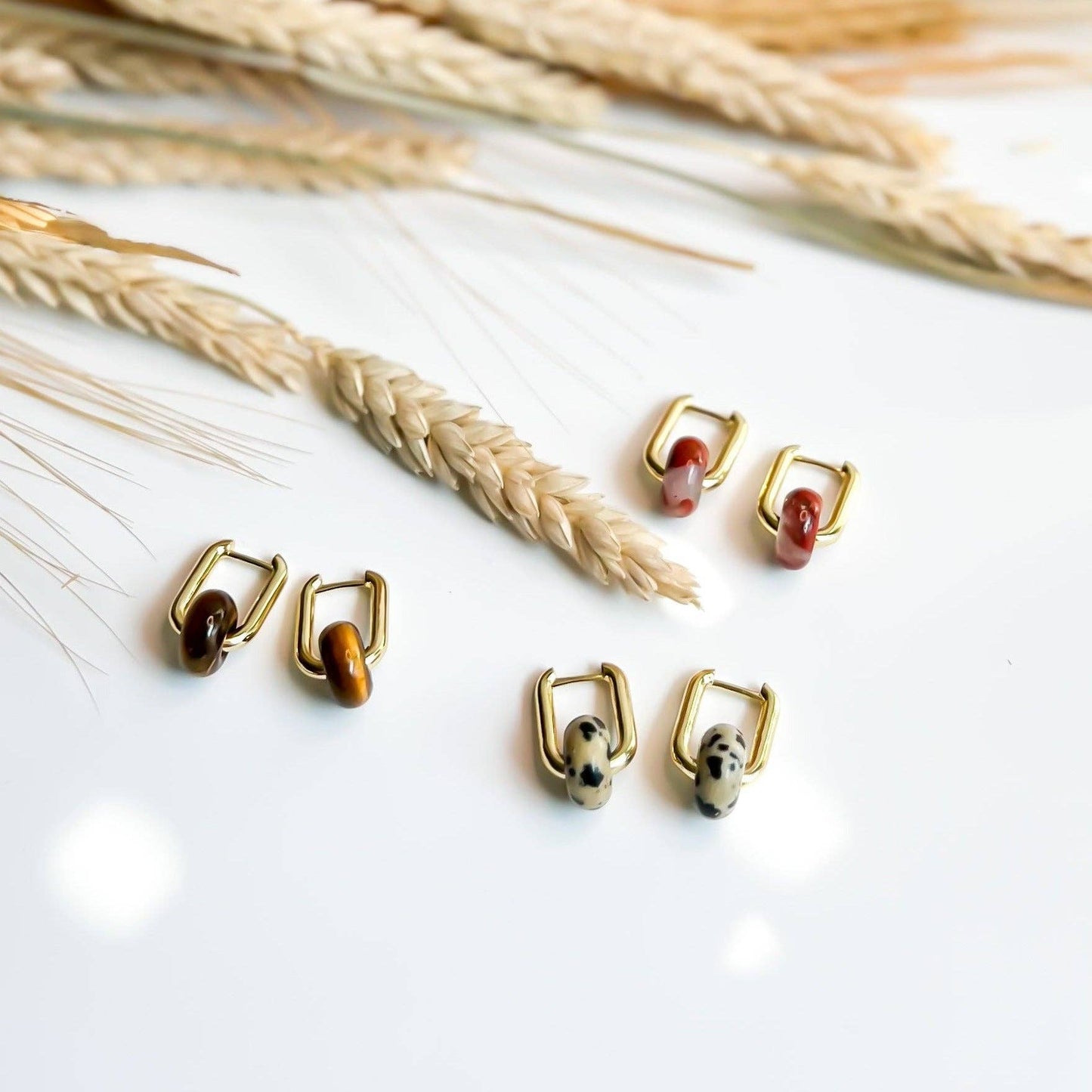 Red Jasper Hoops