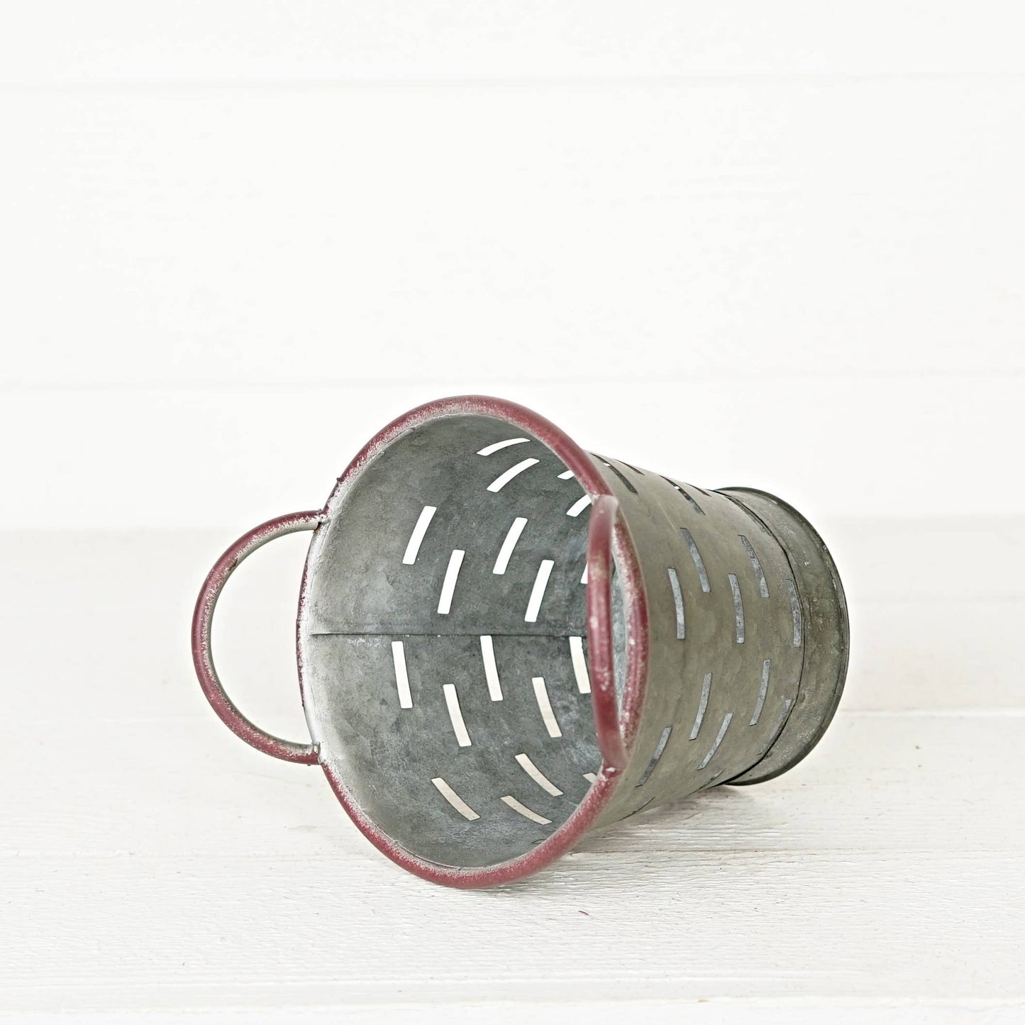 M10626- Olive Bucket w. Handles-6.5Dx7.5H