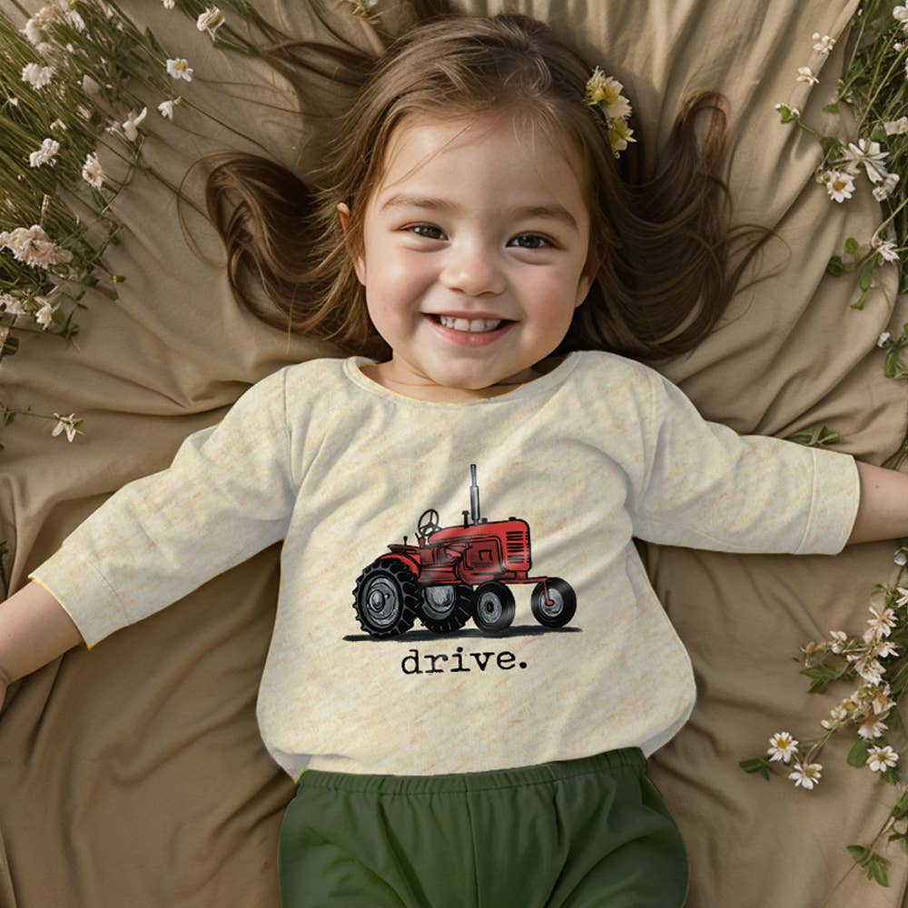 "Drive" Red Tractor Farm Kid Country Western Toddler Clothes