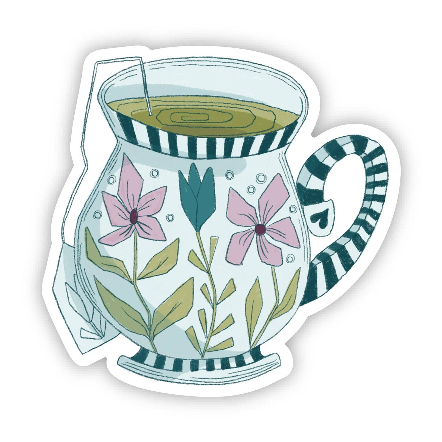 Floral Tea Cup Sticker