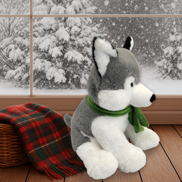 14"H XL Winter Cozies Huger Husky Plushie