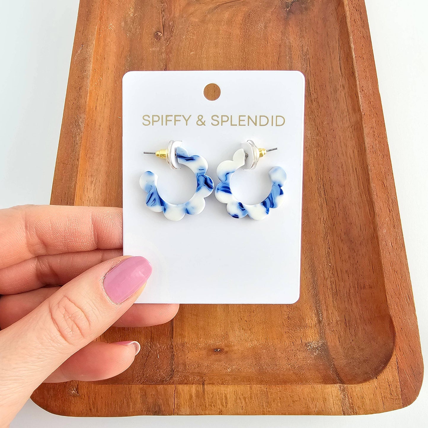 Flora Mini Hoops - Greek Goddess Blue // Flower Summer