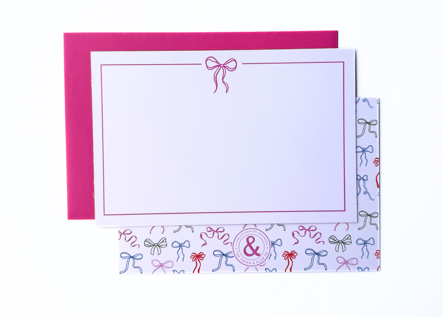 Pink Bow Notecard Set