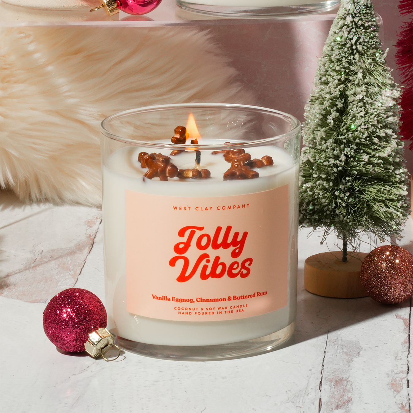 Jolly Vibes Candle - Festive Holiday Christmas Candles