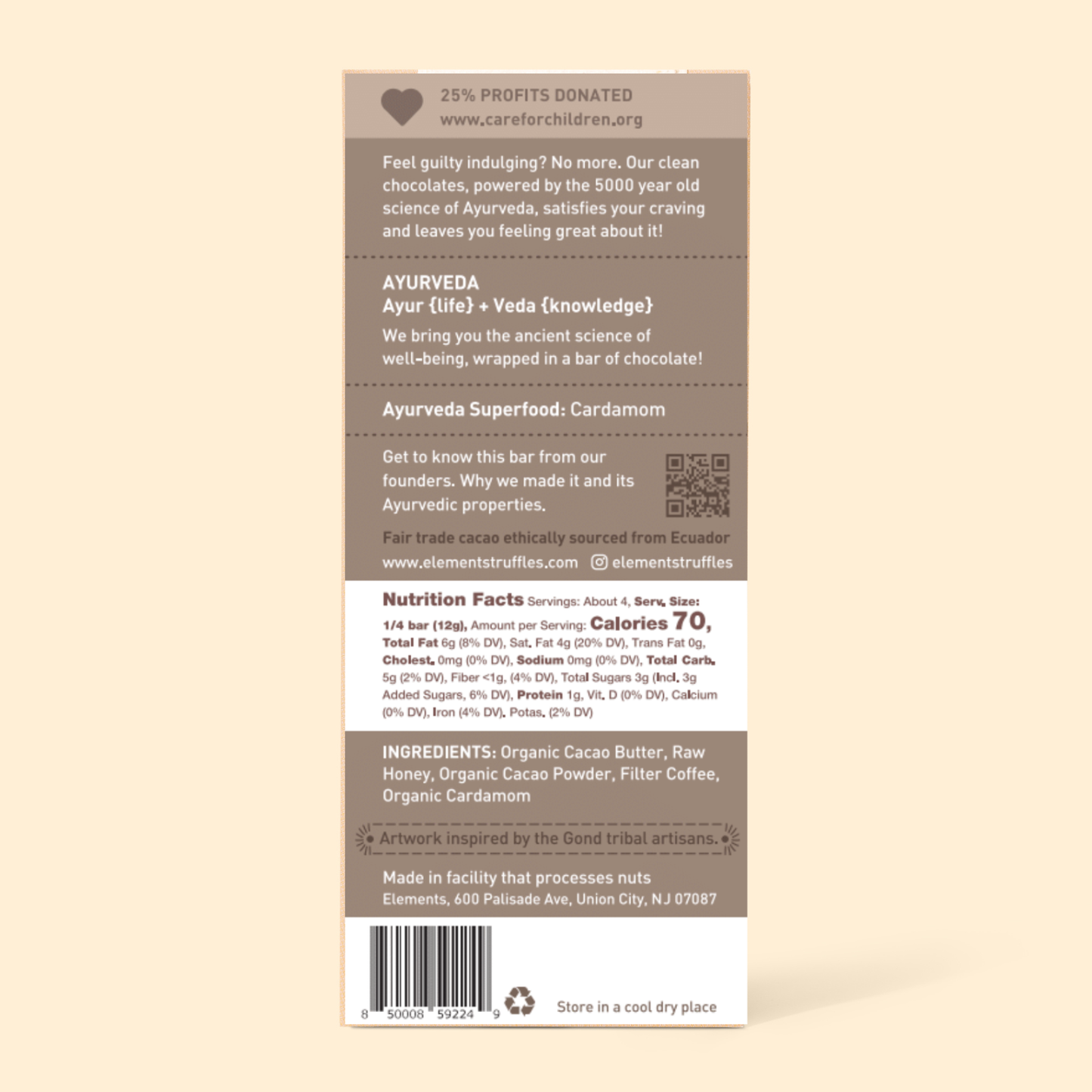 Coffee Dark Chocolate Bar | Vegan Organic