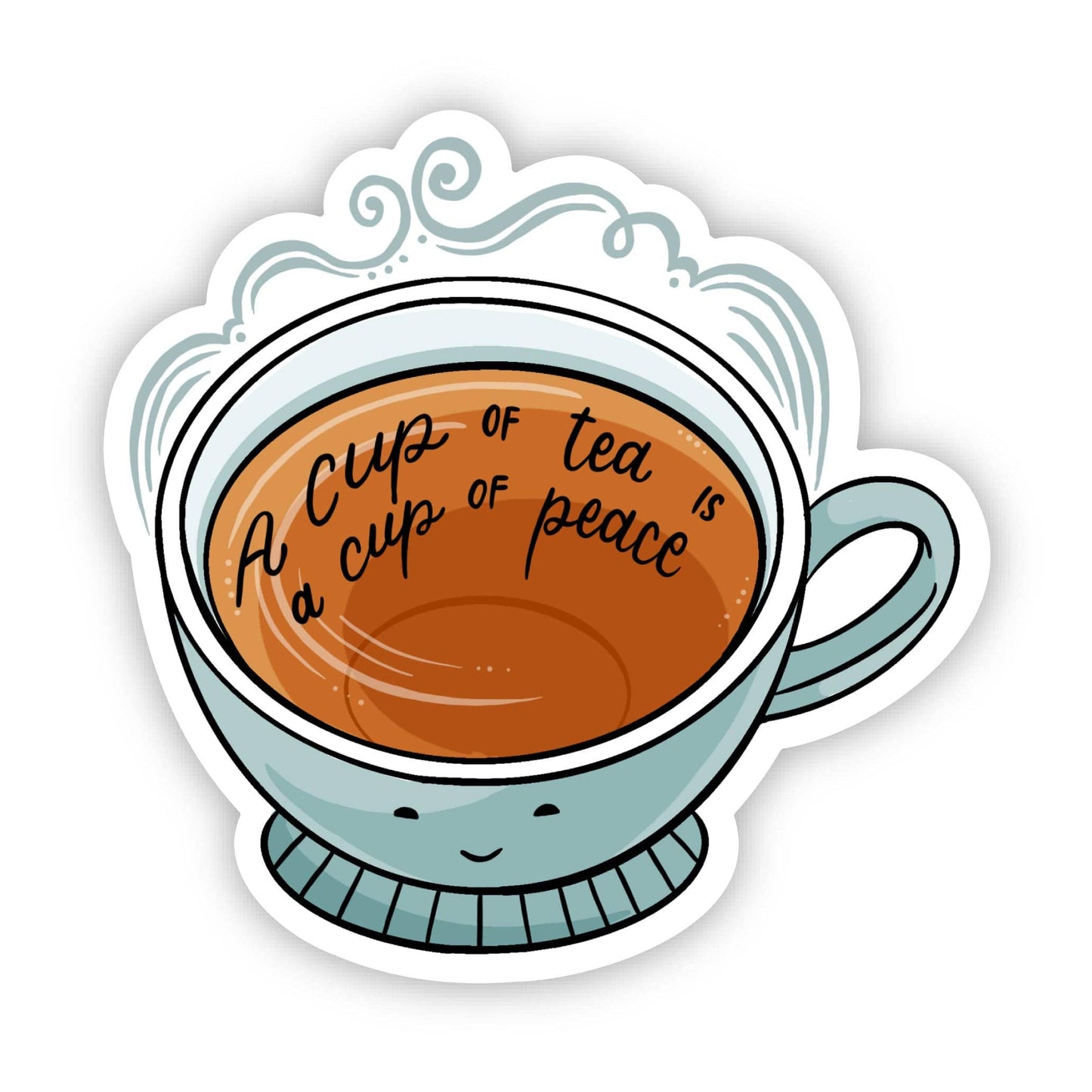 "A cup of tea is a cup of peace" Zen Tea Sticker