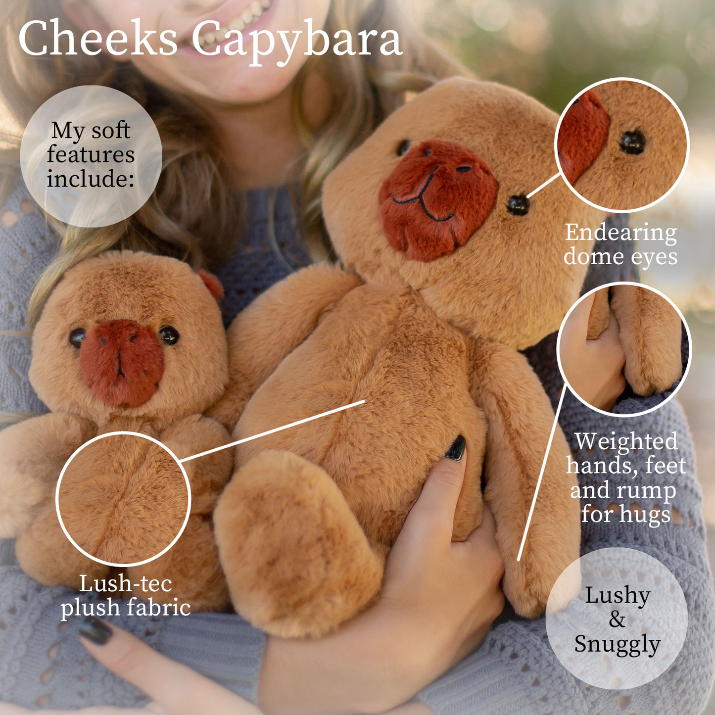 Cheeks Capybara Plushie World's Softest Lushees 16"