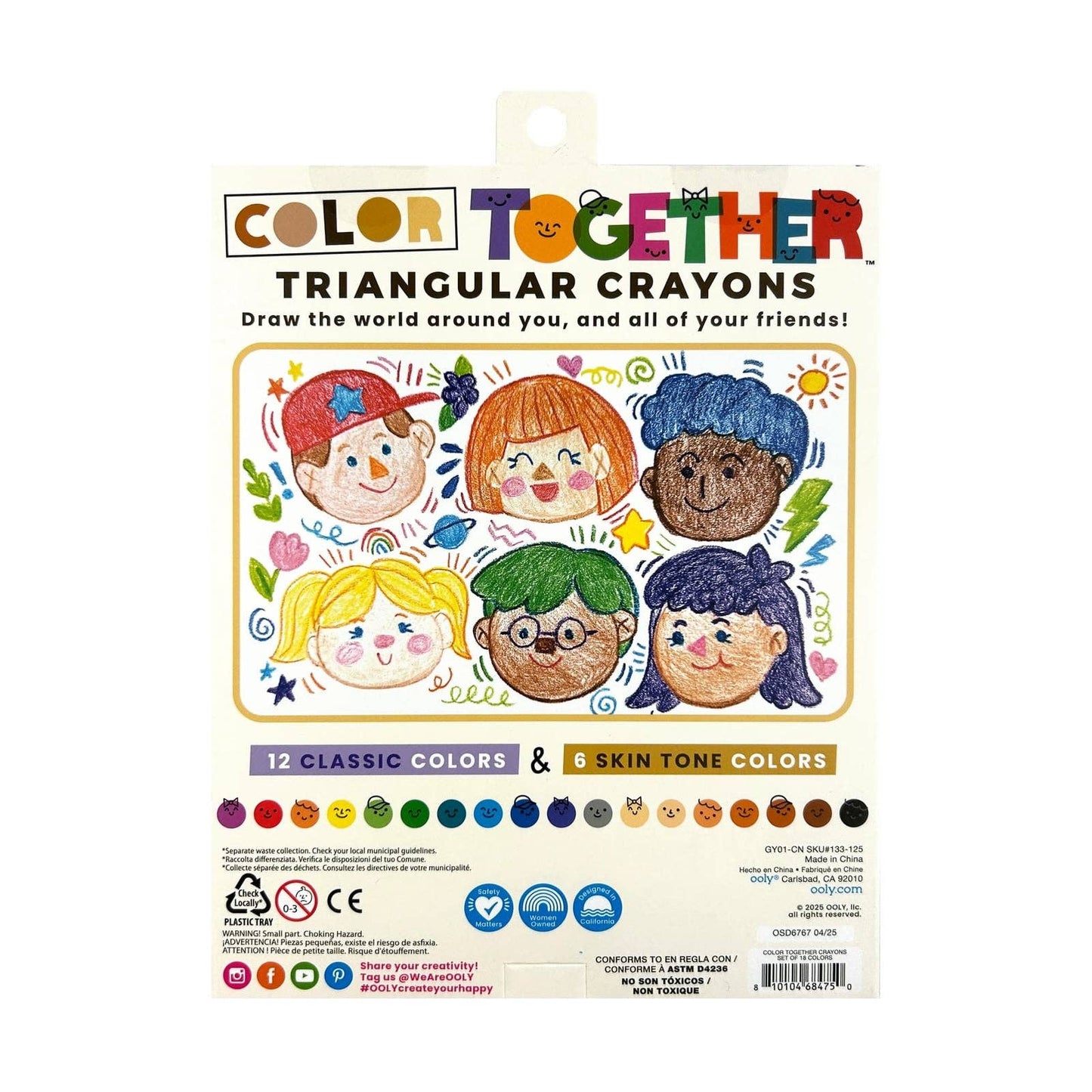 Color Together Triangular Crayons - Set of 18