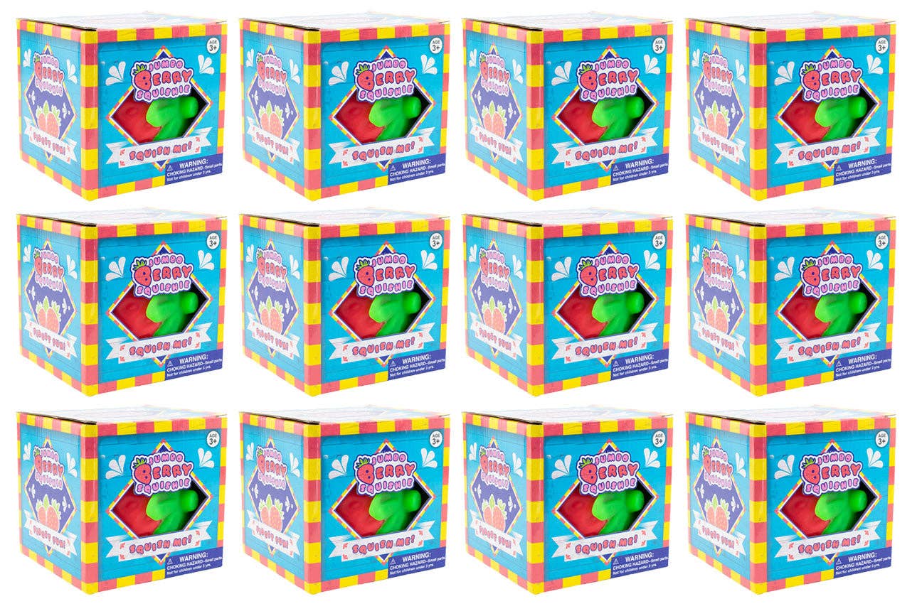 1 Jumbo Doh Filled Strawberry - Soft Stress Squishy Ball