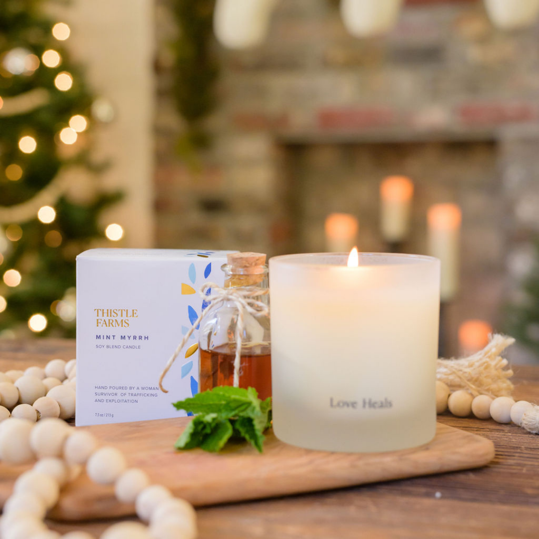 Mint Myrrh Holiday Candle | Peppermint Orange Balsam