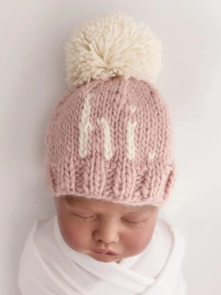 hi. Rosy Hand Knit Beanie Hat