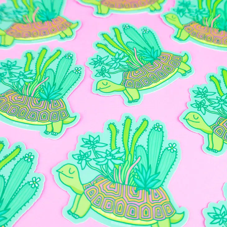Succulent Turtle Planter Garden Car Decal Vinyl Sticker