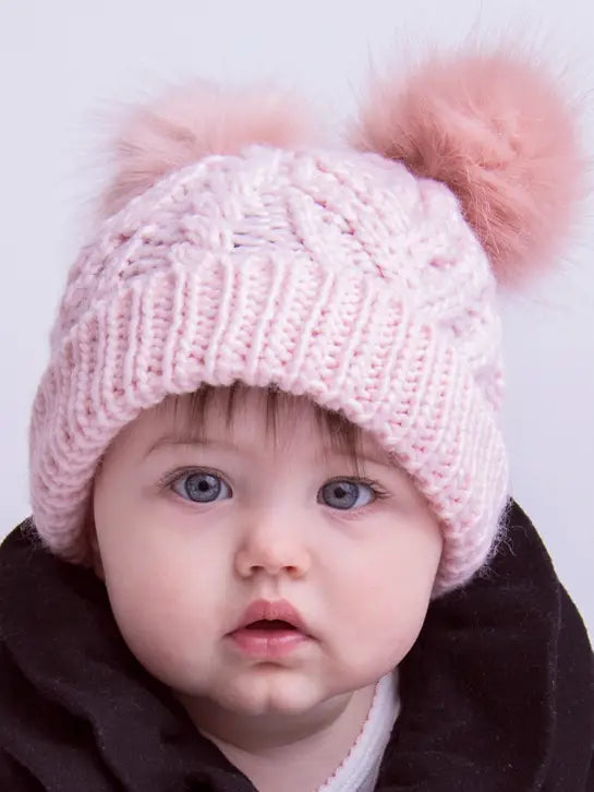 Blush Pink Fluffer Beanie Hat S (0-6 Months)