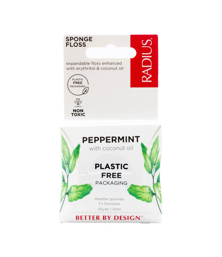 Vegan Peppermint Sponge Floss, 55yd