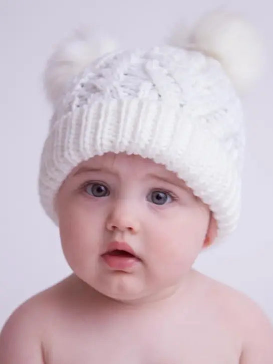 Winter White Fluffer Beanie Hat S (0-6 Months)