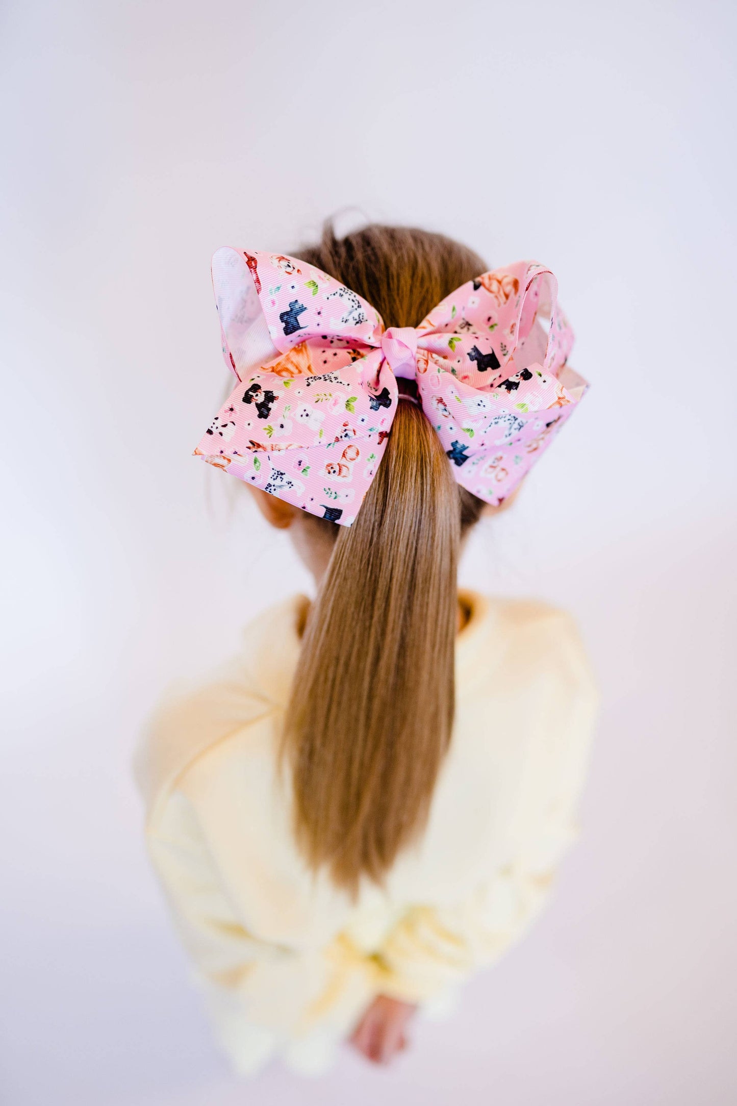 Pink Puppy Love 7" Grosgrain Hair Bow