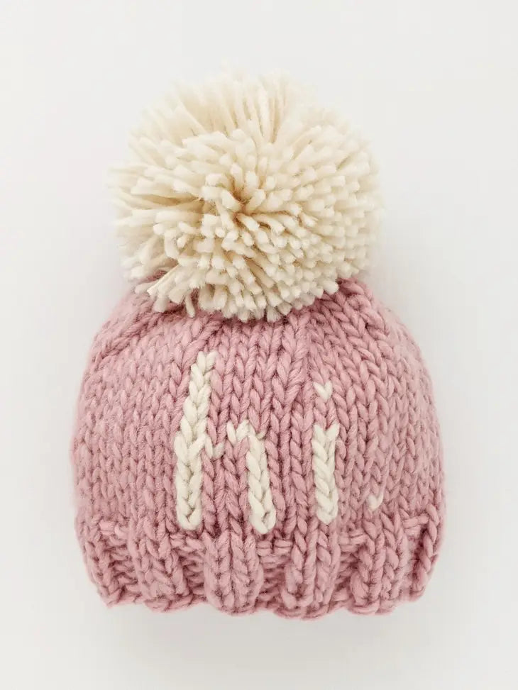 hi. Rosy Hand Knit Beanie Hat