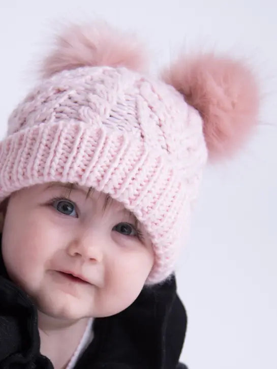 Blush Pink Fluffer Beanie Hat S (0-6 Months)
