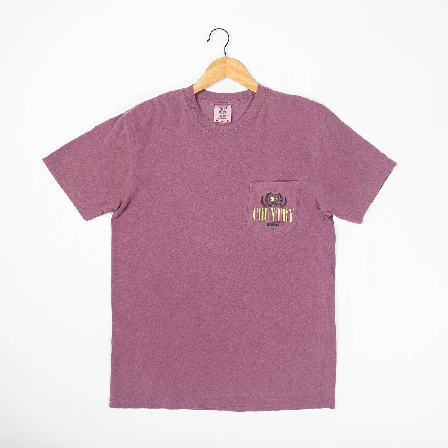 Western 90's Country Soundtrack Dark Mauve Pocket Tee
