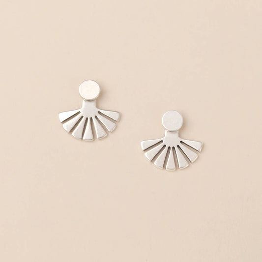 Refined Earring Collection - Sunburst Ear Jacket/Silver