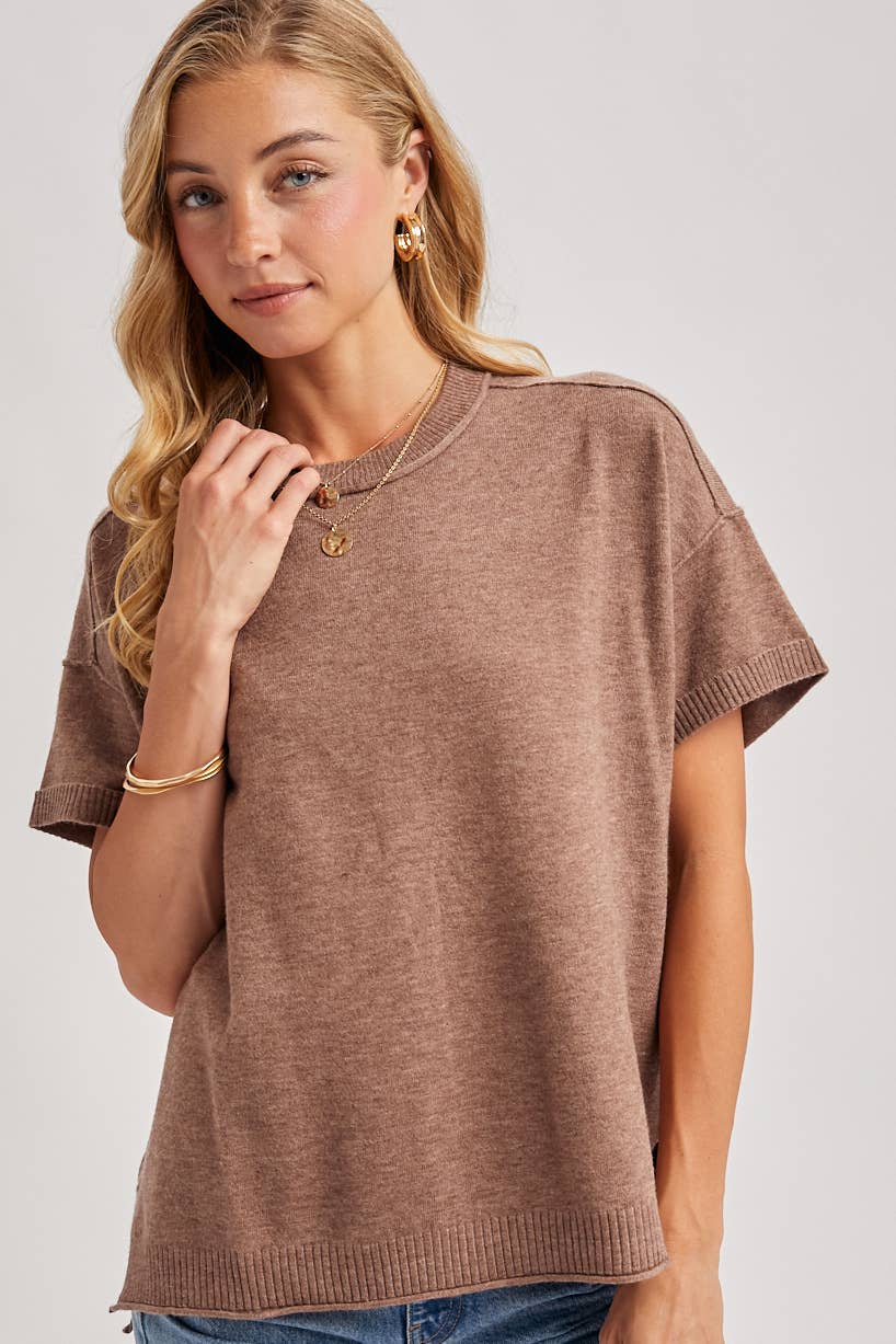 CREW NECK KNIT T-SHIRT