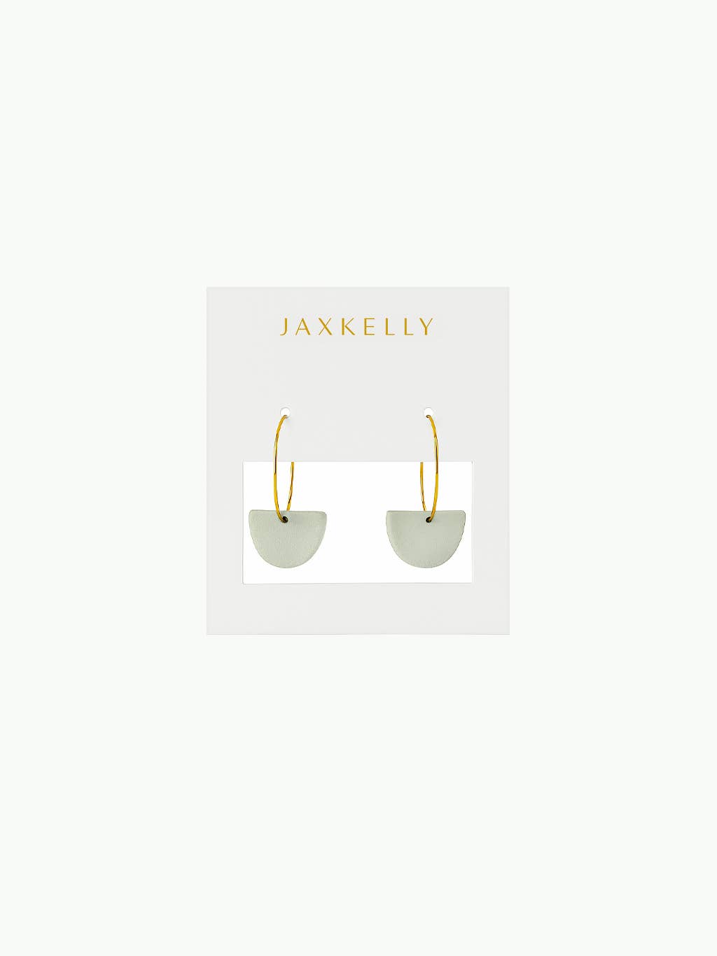 Hoops - Clay Half Moon - Sage Earrings