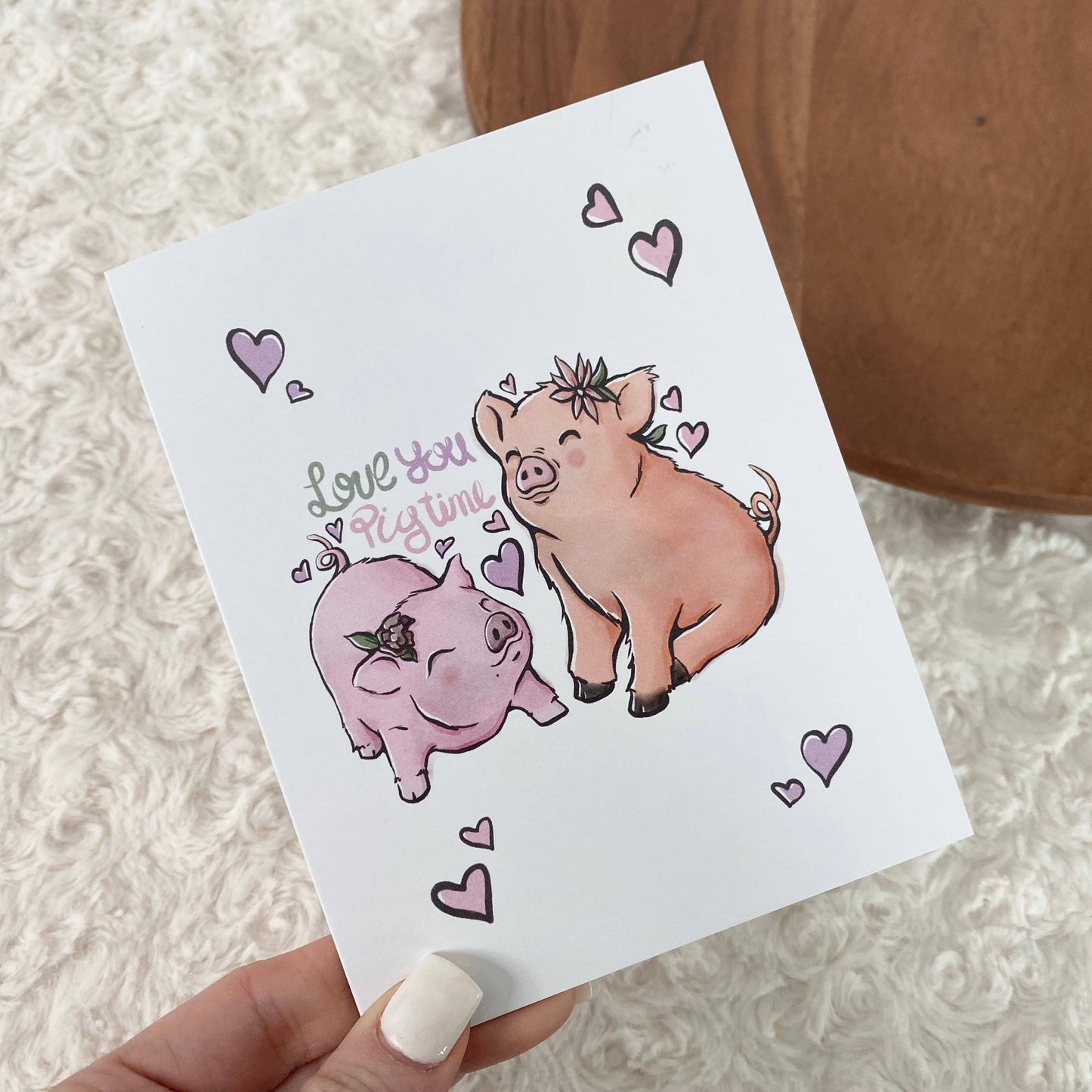 Love You Pig Time Greeting Card