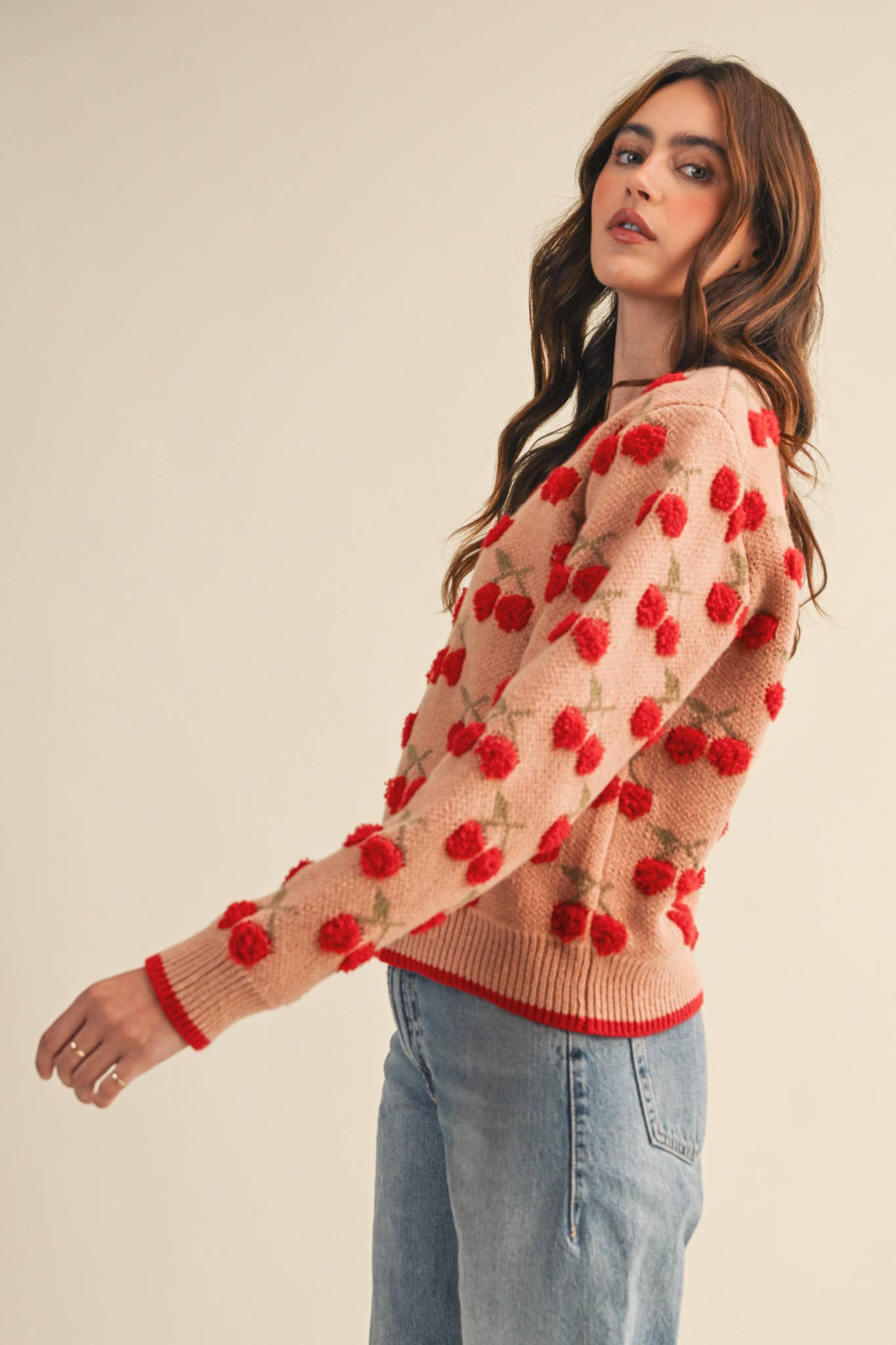 FUZZY CHERRY SWEATER