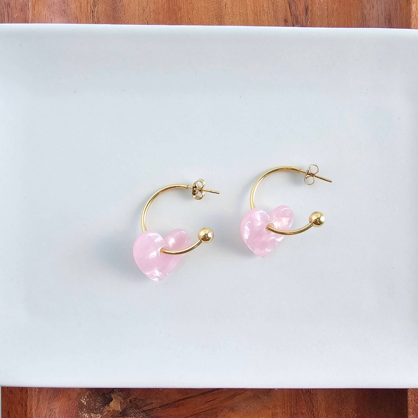 Sweetheart Hoops - Pink // Valentine's Day Earrings, Jewelry