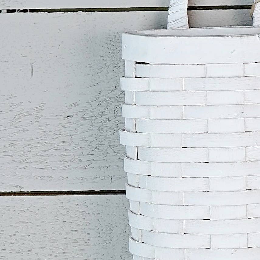 Long John Woven Wall Basket-White Wash-18Lx6W-
