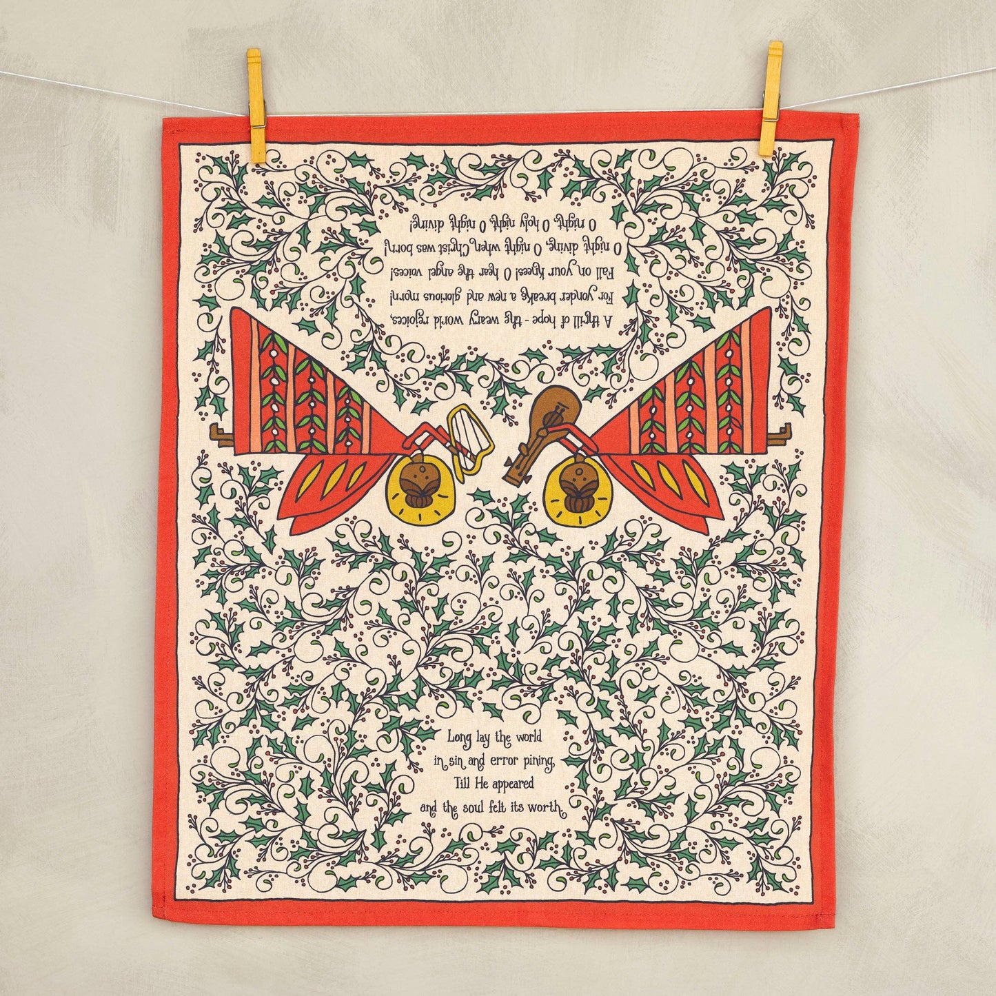 O Holy Night Christmas Tea Towel - Full Color