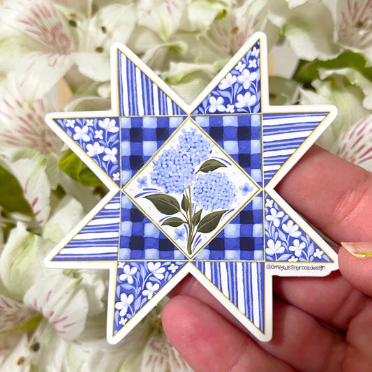 Hydrangea Quilt Sticker