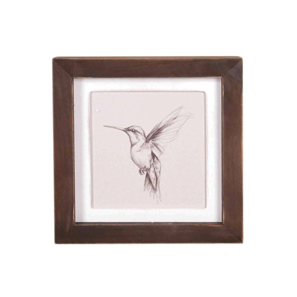 7x7 wood frame art sign (BIRDS) Home Decor - 11013