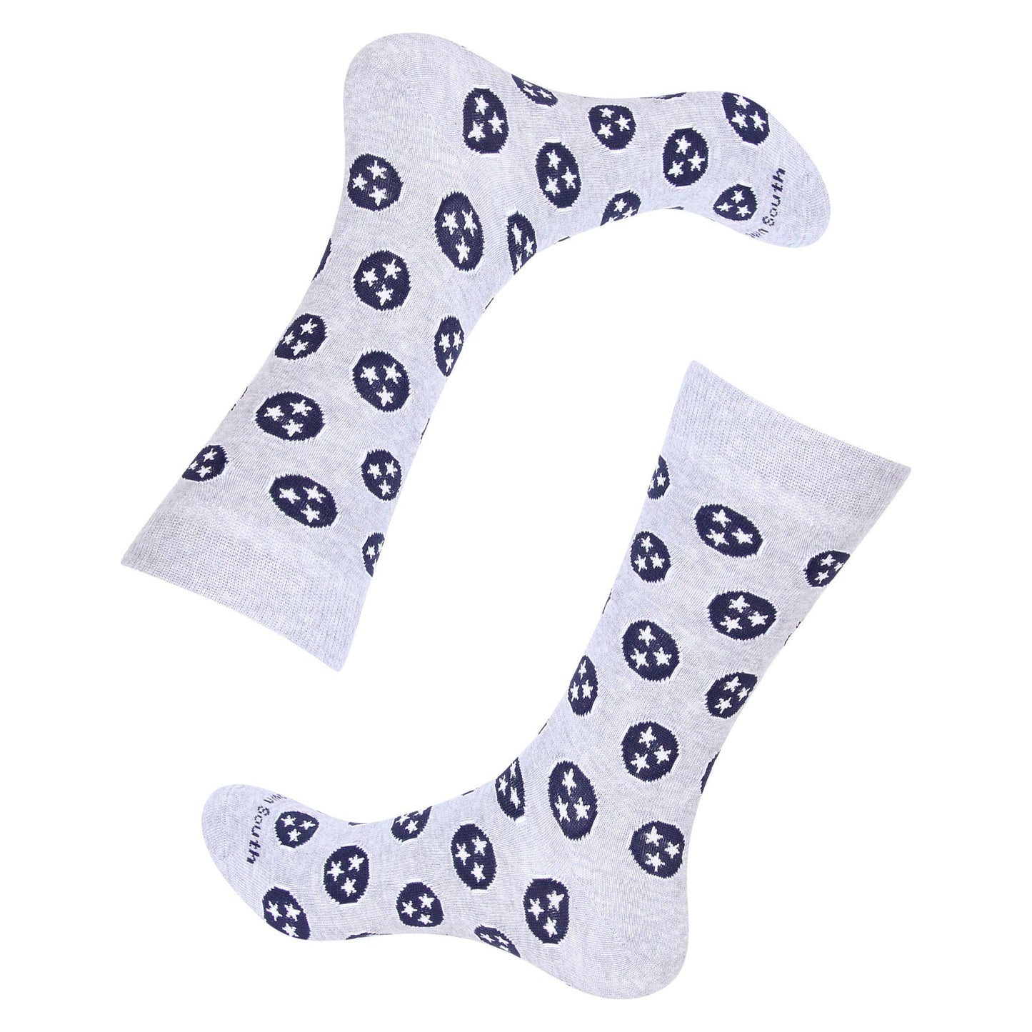 Grey/Navy Tennessee Tri Star Socks