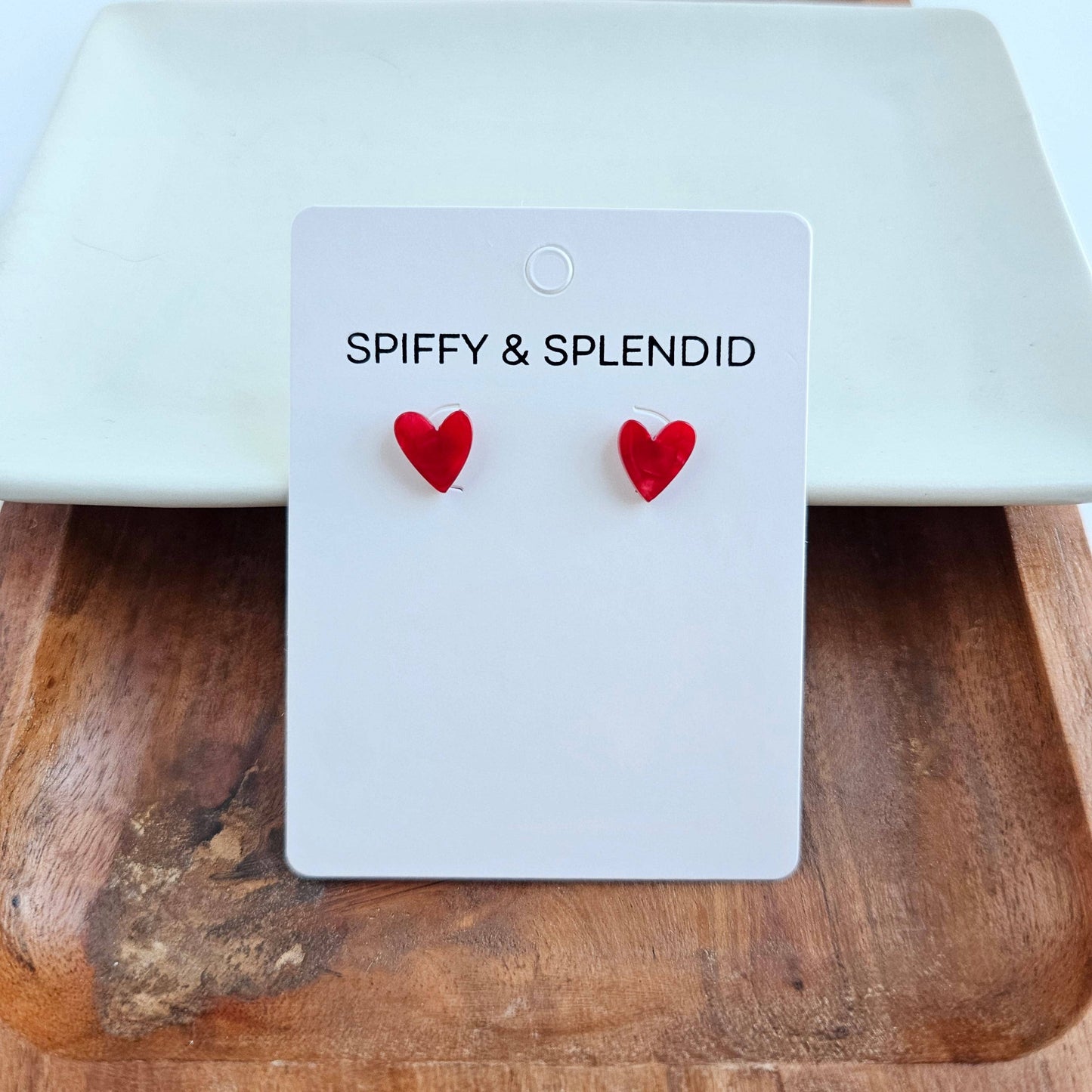 Hand Drawn Heart Studs - Red // Jewelry, Earrings, Valentines