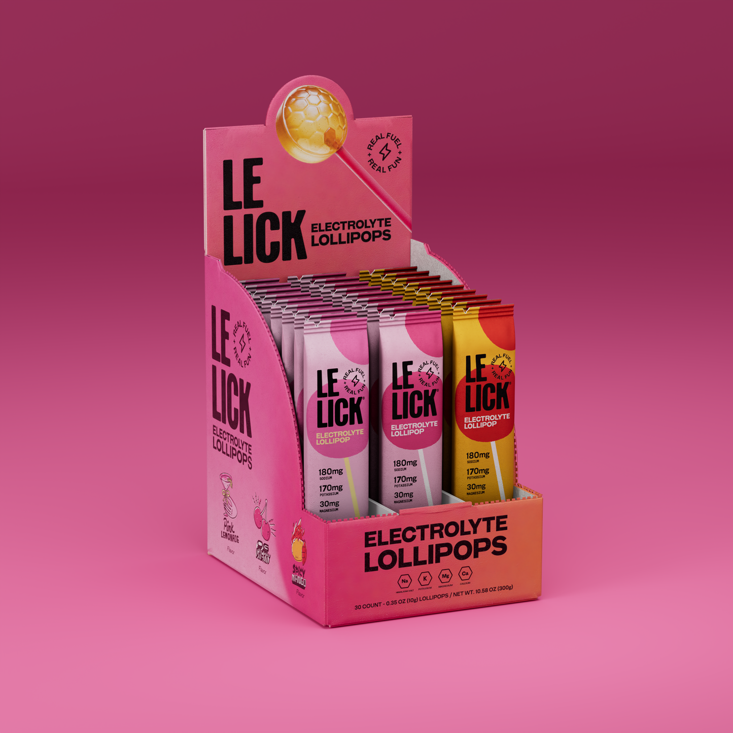 Electrolyte Lollipops, Tart Box, 30 Count, Made in USA