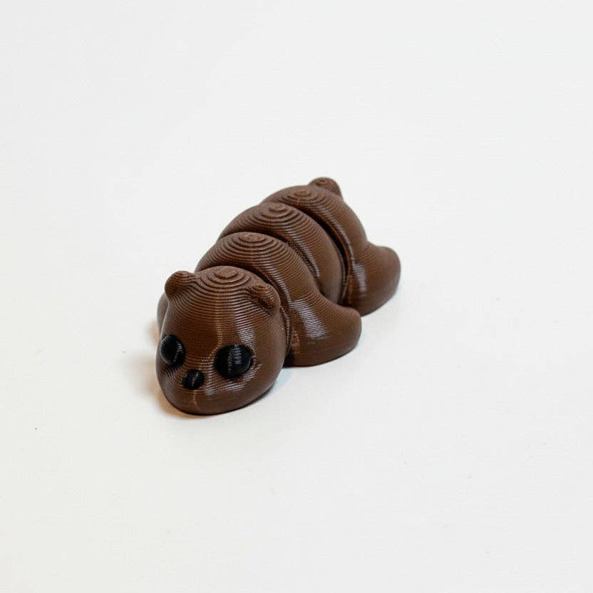 Bear (Dark Brown) • Mini 3D Printed Articulated Animal • Flexi Animals • Pocket Pets • Pocket Pals • Desk Pets [#42]