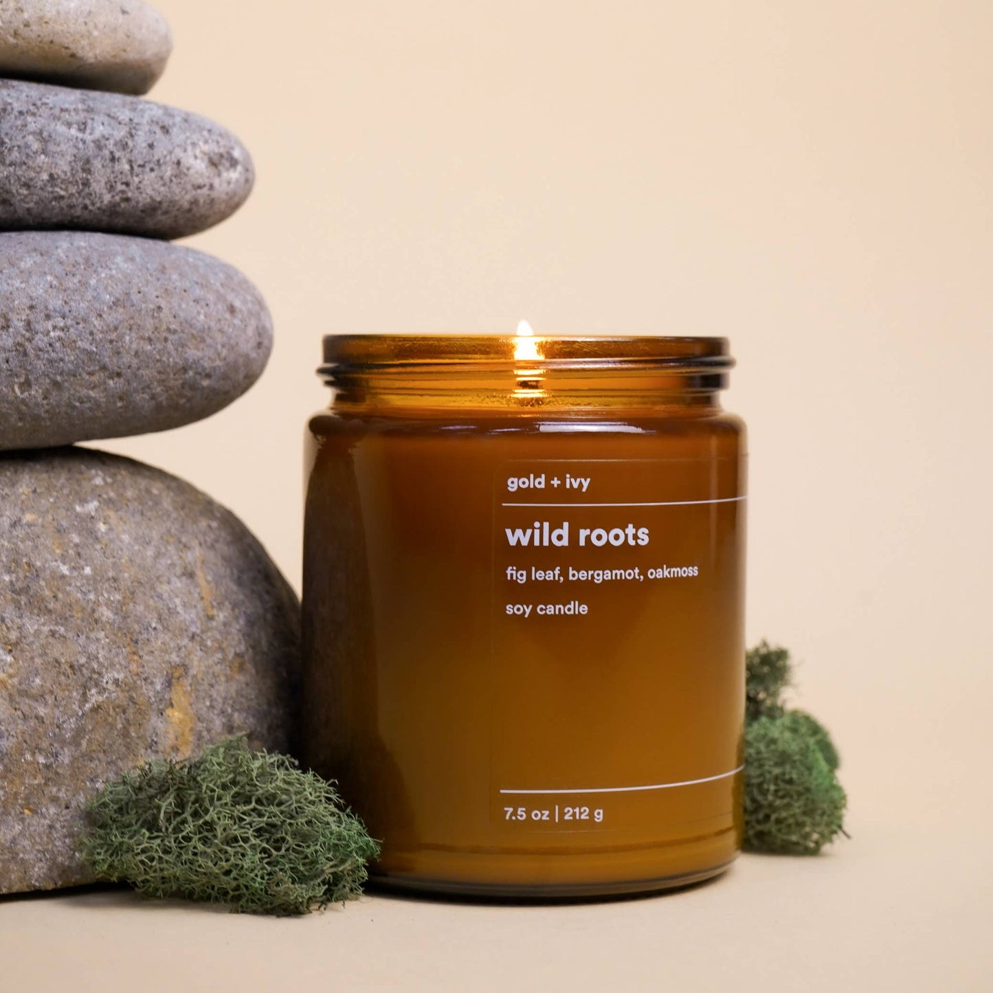 Wild roots soy candle - fig leaf, bergamot, oakmoss