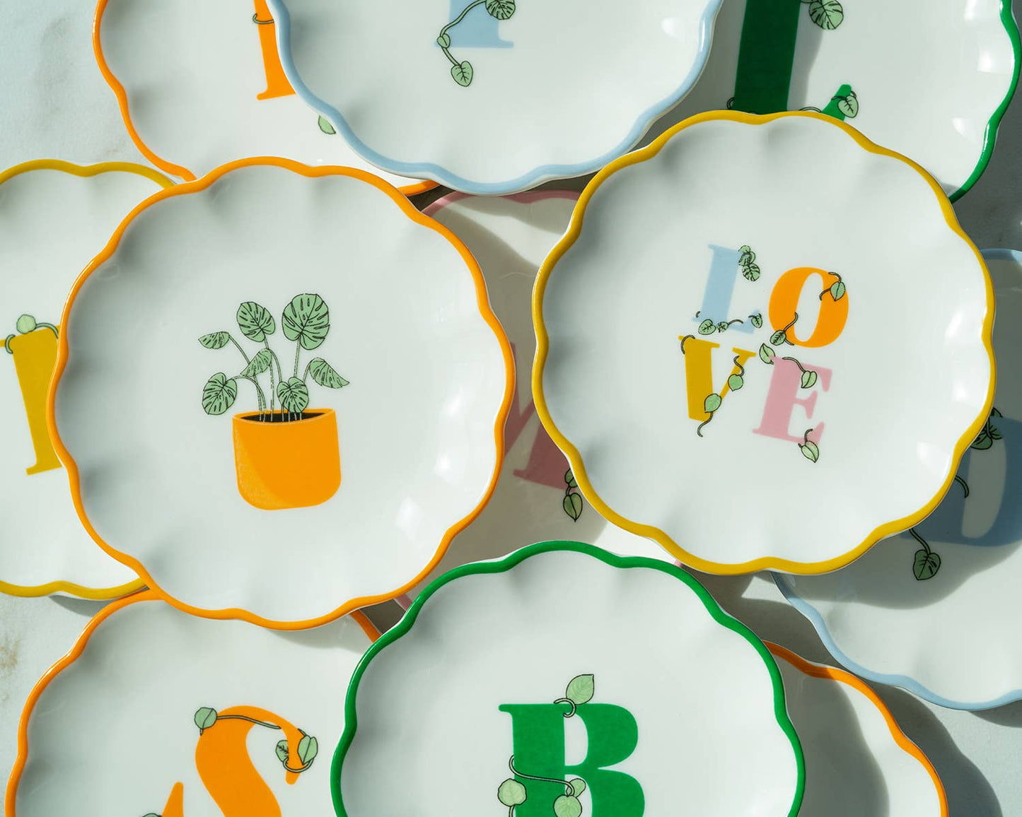 Botanical Scalloped Dish - LOVE