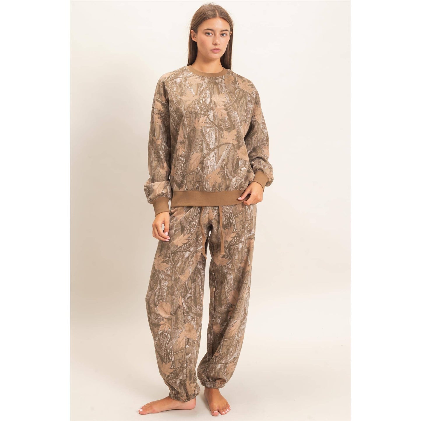 Tree Camouflage Print Jogger Pants