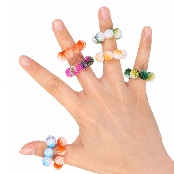 Colorful Tactile Bead Fidget Rings
